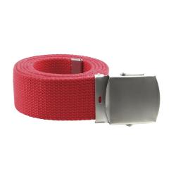 Ceinture toile 40mm avec boucle chrom&eacute;e Rouge