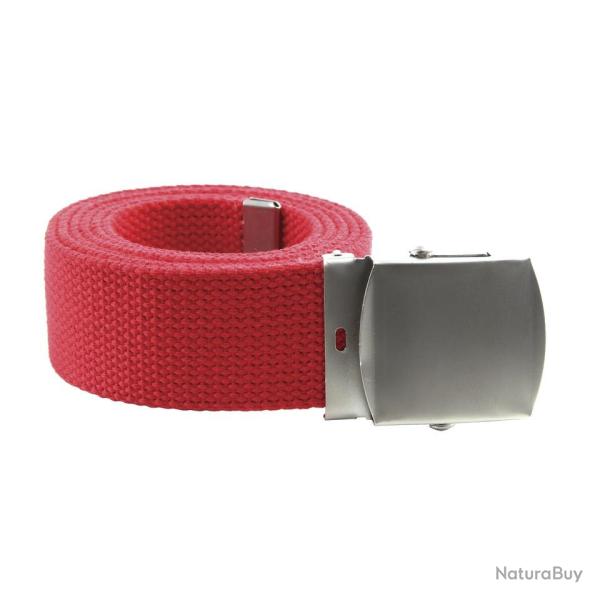 Ceinture toile 40mm avec boucle chrom�e Rouge