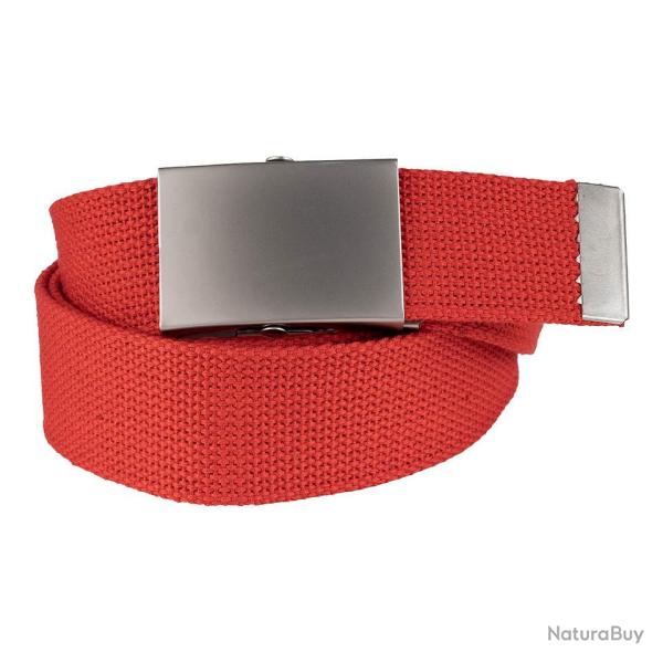 Ceinture toile 40mm avec boucle chrom�e Rouge