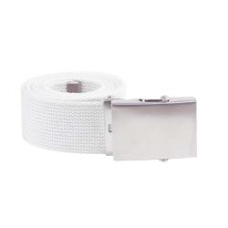 Ceinture toile 40mm avec boucle chrom&eacute;e Blanc