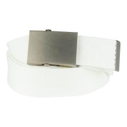 Ceinture toile 40mm avec boucle chrom&eacute;e Blanc