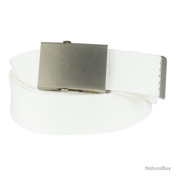 Ceinture toile 40mm avec boucle chrom�e Blanc