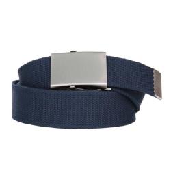 Ceinture toile 40mm avec boucle chrom&eacute;e Marine