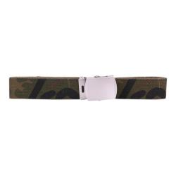 Ceinture toile 30mm avec boucle chrom&eacute;e Camouflage Woodland