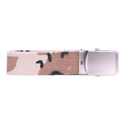 Ceinture toile 30mm avec boucle chrom&eacute;e Camouflage D&eacute;sert