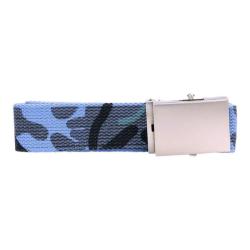 Ceinture toile 30mm avec boucle chrom&eacute;e Camouflage Bleu ciel