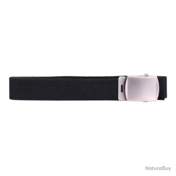 Ceinture toile 30mm avec boucle chrom�e Noir
