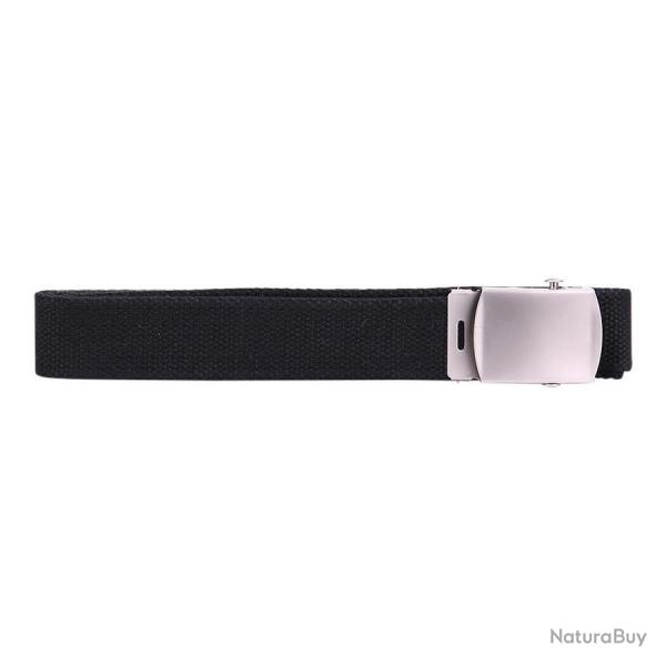 Ceinture toile 30mm avec boucle chrom�e Noir