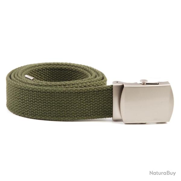 Ceinture toile 30mm avec boucle chrom�e Kaki