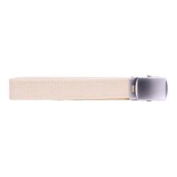 Ceinture toile 30mm avec boucle chrom&eacute;e Beige