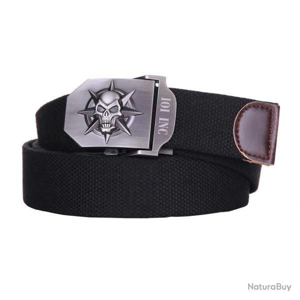 Ceinture toile 35mm Skull Star Noir