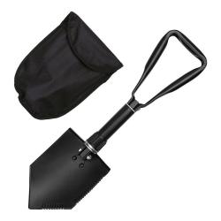 Pelle pliante 3 bouts avec pochette de rangement Noir
