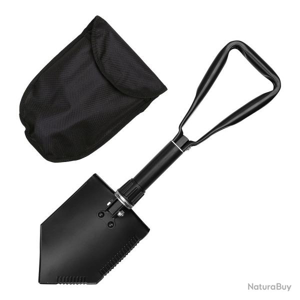 Pelle pliante 3 bouts avec pochette de rangement Noir