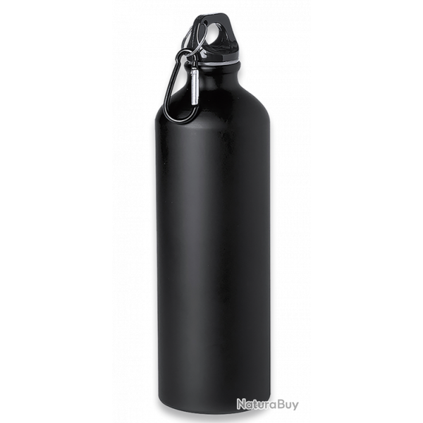 DESTOCKAGE - Gourde �tanche noire 800 ml + mousqueton