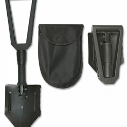 DESTOCKAGE - Pelle de survie. Noire. 58 cm