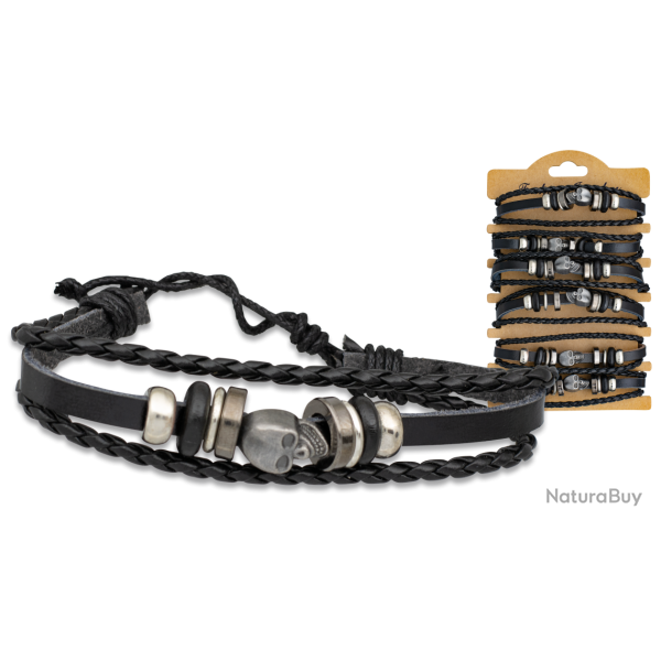 DESTOCKAGE - Bracelet polycuir T�te de mort