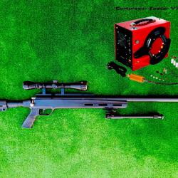 CARABINE SNOWPEAK M30C NOIR PCP, 6,35 mm, 19,9 Joules+ Lunette 3-9 x 40 + B&iacute;pied + COMPRESSEUR