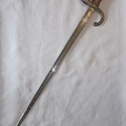 Ba&iuml;onnette pour fusil Gras dat&eacute;e 1878 WW1