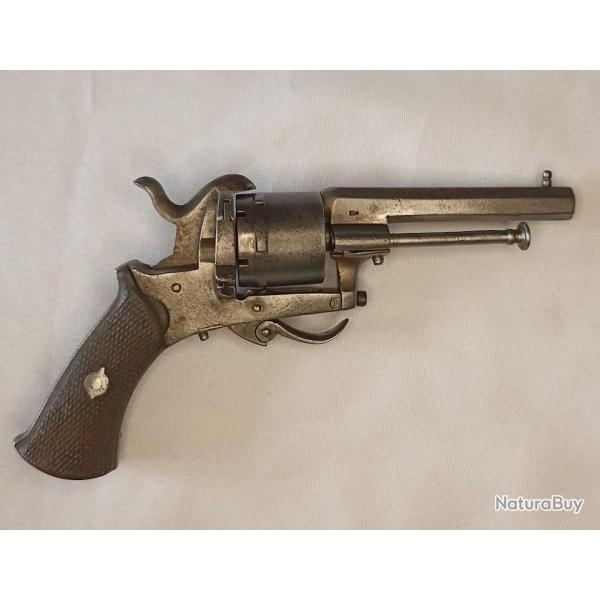 R�volver type Lefaucheux Li�ge Belgique � broche 19�me