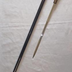 Canne syst&egrave;me &eacute;p&eacute;e dissimul&eacute;e bois laqu&eacute; d&eacute;but XX&egrave;me