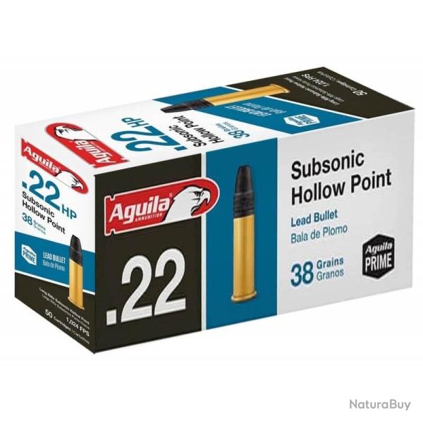 1000 AGUILA 20 boites de 50 CARTOUCHES 22 LR SUBSONIC HOLLOW POINT LIVRAISON OFFERTE