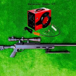 PACK 6 Carabine PCP Snowpeak M30C NOIR 6,35 mm 19,9 J.+ 4-16 x 40AO + Kit puissan + COMPRESSEUR