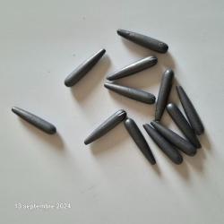 Lot de 12 plombs torpilles olives neufs (poids 1.2 grammes)