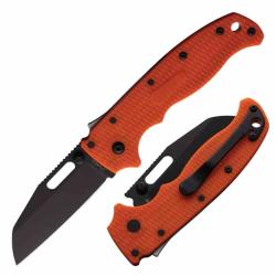 Couteau Demko Knives AD20.5 Lame Shark Foot Acier D2 Black Manche G10 Orange Shark-Lock DEMAD205F26B