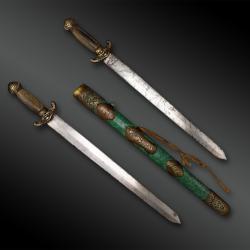 ENSEMBLE de deux &eacute;p&eacute;es appel&eacute; Shuang Jian - Chine - XIX&egrave;me si&egrave;cle