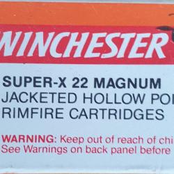 Bo&icirc;te de 50 cartouches 22LR. Super X Magnum.