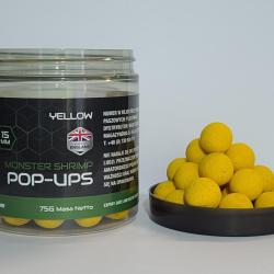 BOUILLETTES NASH MONSTER SHRIMP POP UPS JAUNE 15MM 75G