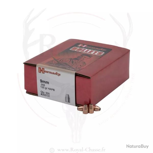 500 ogives Cal.9mm D.356 125Grs HAP HORNADY