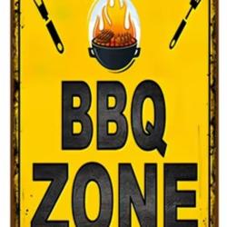 Plaque M&eacute;tallique ZONE BBQ