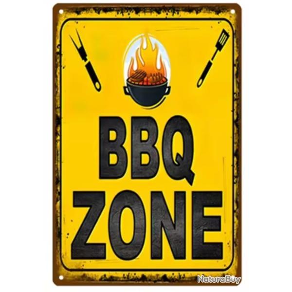 Plaque M�tallique ZONE BBQ
