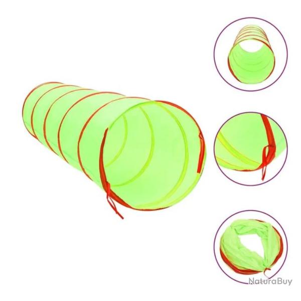 Tunnel jeu enfants polyester vert 175 cm pliable avec sac