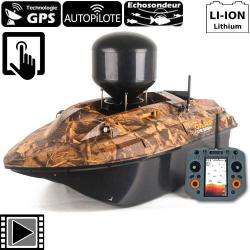 Bateau Amorceur Carp Design V80 Evo+ Echo GPS Camo + Epandeur