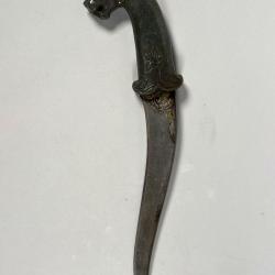 Poignard Kard en jade a tete de lion INDE Dynastie Mughal (1526-1857)