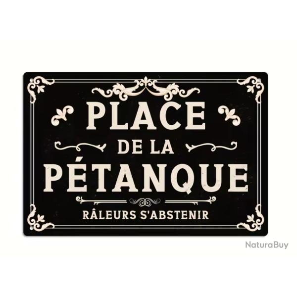 Plaque M�tallique Alu PLACE DE LA PETANQUE