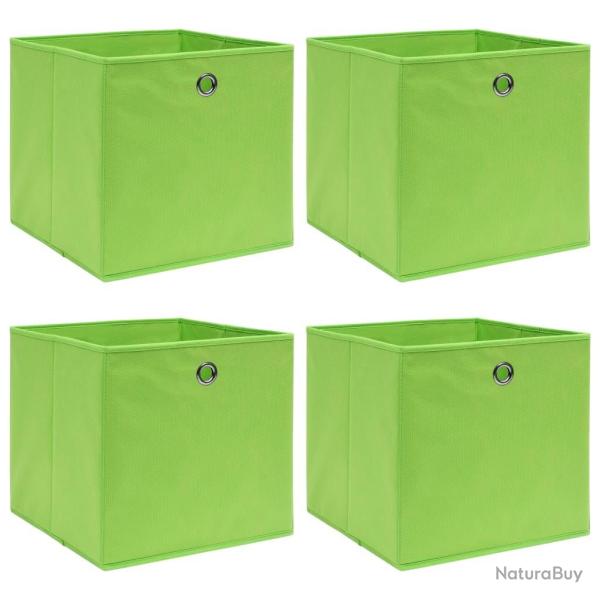 Bo�tes de rangement 4 pcs Vert 32x32x32 cm Tissu