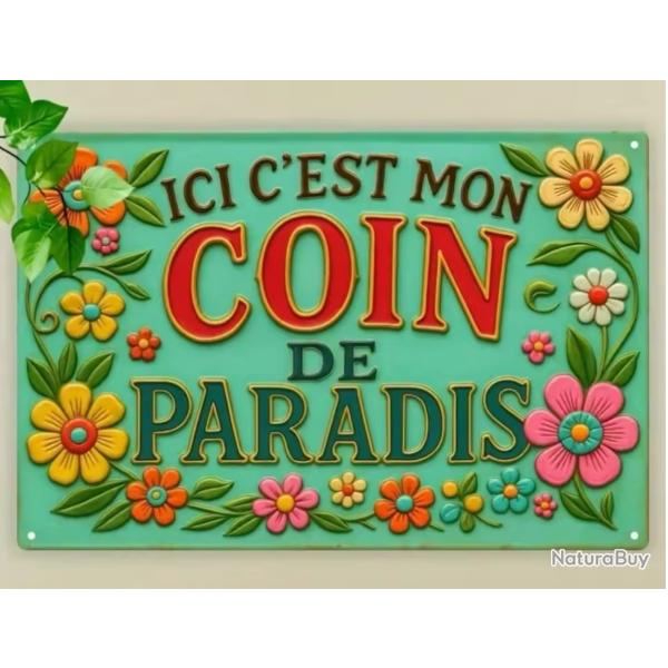 Plaque M�tallique Alu COIN DE PARADIS
