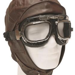 Casque cuir de pilote type WW1 ou WW2 reproduction