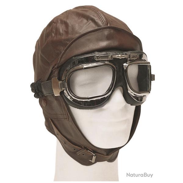 Casque cuir de pilote type WW1 ou WW2 reproduction