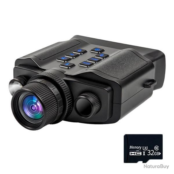 Jumelles Vision Nocturne 5K 60MP Infrarouge 600m �cran 4" Zoom 10X Batterie 5000mAh Chasse TF 32Go