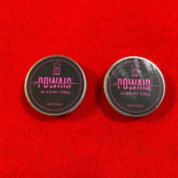 1 LOT DE 2 BOITES DE 500 PLOMBS POINTUS POWAIR (= 1000) CALIBRE 4,5 mm, POIDS : 0,56 grammes.