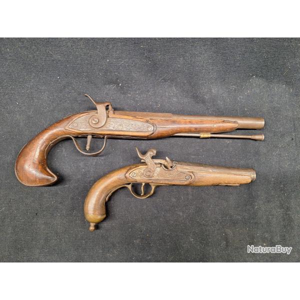 2 pistolet � percussion pour d�co - 1� sans prix de r�serve !!