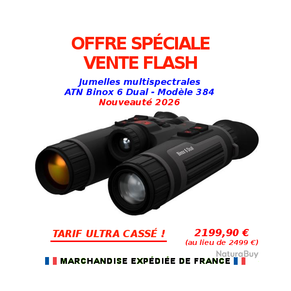 VENTE FLASH Jumelles Multispectrales ATN BINOX 6 DUAL Capteur 384 - JOUR NUIT CREPUSCULE THERMIQUE