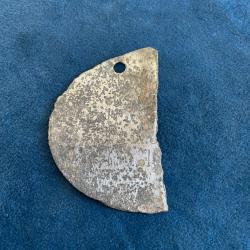 Demi-plaque d'identit&eacute; militaire allemand WW1