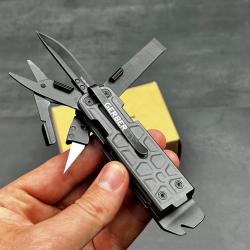 Outil Multifonction Gerber Lockdown Pry Gray Lame Acier Black Frame Lock Ciseaux Lame 10 Fonctions