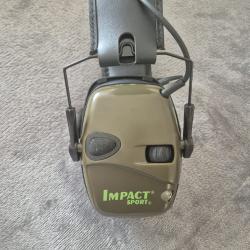 Casque antibruit &eacute;lectronique Impact Sport vert