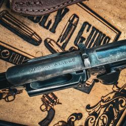Rare revolver v&eacute;lodog &agrave; pontet "LEPAGE &Agrave; LI&Egrave;GE" avec holster cuir - POUDRE VIVE